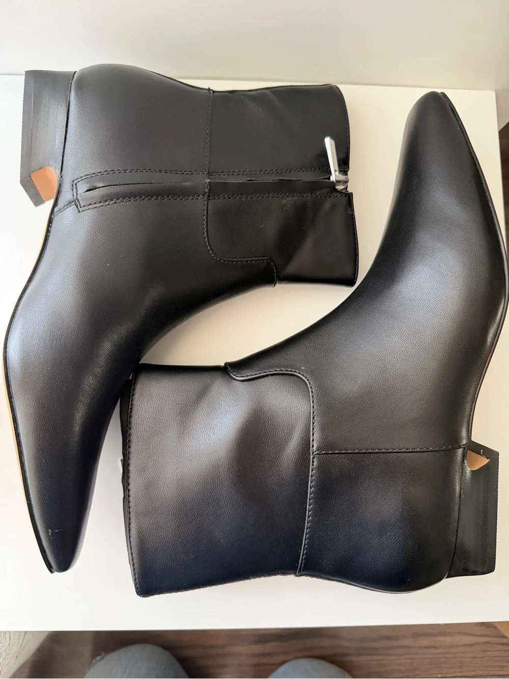 FREE PEOPLE Easy Does It Vegan Black Snip Toe Ankle Boots- Size 7.5 & 8